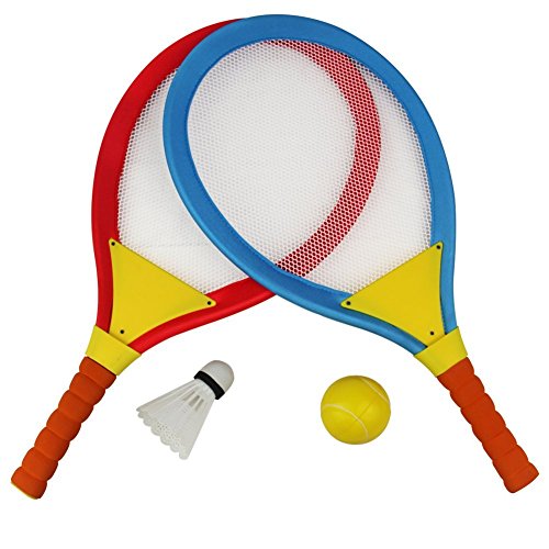Akokie Tennisschläger Set, Federball Kinder Badminton Racket Set, Spielzeug Draussen Strand Spielzeug für Kinder ab 3 Jahren
