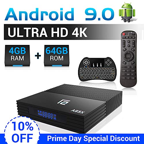 A95X Android TV Box F2 mit Tastatur【4G+64G】 Android 9.0 TV Box mit S905X2 Quad-core ARM Cortex-A53/WiFi 2.4G/5.0G /Bluetooth 4.2/ 4K HD/USB 3.0/ HDMI 2.0/ H.265 Smart tv Box