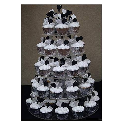 Buyi-World Tortenständer Mehrstöckige Hochzeit Muffinständer und Dessert Tower, Kuchen Deko Gestell Stabil für Geburtstag und Feier Party, 5 etagen Acryl