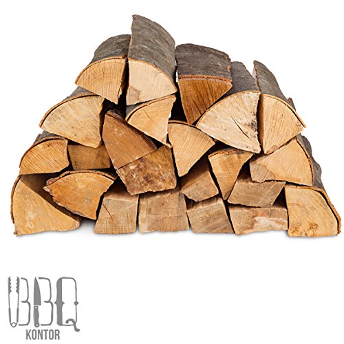 100kg (4x25kg) Brennholz & 100 Bioanzünder - Kaminholz 100% Buchenholz Feuerholz 25cm - kammergetrocknet, ofenfertig und einsatzbereit + 100 Stück Anzünder