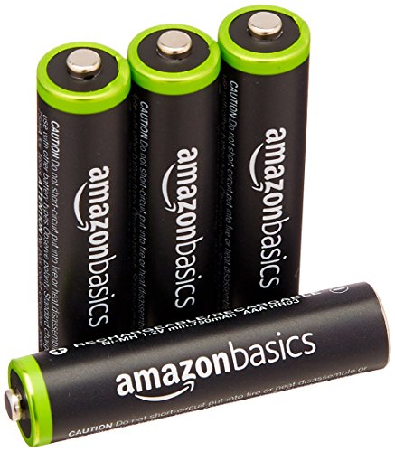 AmazonBasics Vorgeladene Ni-MH AAA-Akkus - Akkubatterien (1.000 Zyklen, typisch 800mAh, minimal 750mAh) 4 Stck (Äußere Hülle kann von Darstellung abweichen)