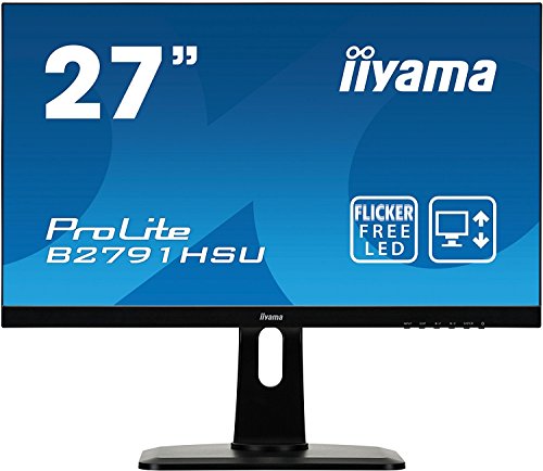iiyama Prolite B2791HSU-B1 68,6cm (27 Zoll) LED-Monitor Full-HD (VGA, HDMI, DisplayPort, USB2.0, Höhenverstellung, Pivot) Schwarz