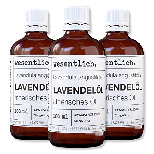wesentlich. Lavendelöl - ätherisches Öl - 100% naturrein (Glasflasche) - u.a. für Duftlampe und Diffuser (3x100ml)
