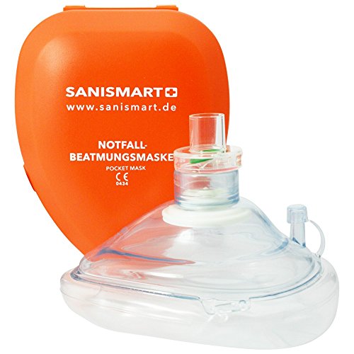 SANISMART CPR Beatmungsmaske mit aufgedruckter Ersthelfer-Anleitung