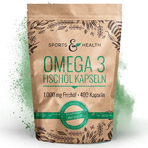 Omega 3 Fettsäuren Fischöl - 400 Kapseln Hochdosiert In Besonderer Qualität - 1000mg Omega3 Fettsäuren Pro Kapsel - Qualität Der Fischölkapseln In Deutschland Geprüft