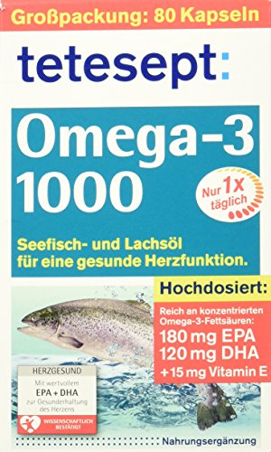 Tetesept Omega 3 Lachsoel, 1er Pack (1 x 80 Stück)