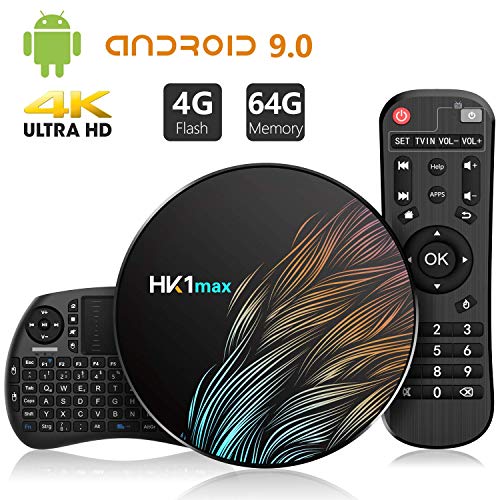 TICTID Android 9.0 TV Box HK1 MAX mit Tastatur 【4G+64G】 Smart tv Box mit RK3328 Quad-core unterstützt 4K/ 100M LAN/1080P/AV /H.265/WIFI 2.4G/5.8G Android TV Box Media Player