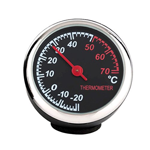 WINOMO Auto-Thermometer Edelstahl klein mit Zeiger für KFZ-Innenraum (schwarz)