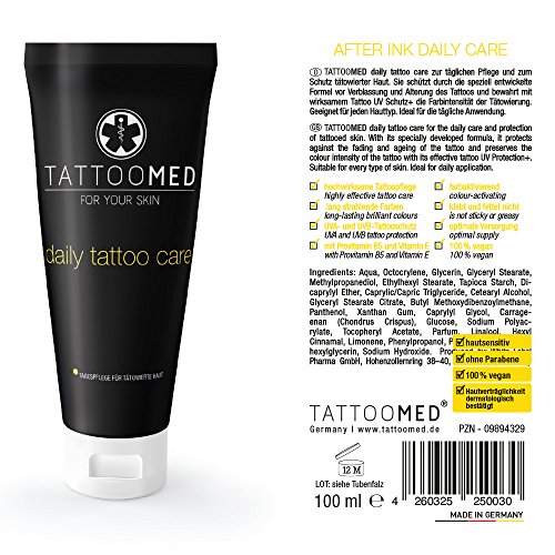 TattooMed Tattoo-Pflege Set, Medizinisches Hautpflegekomplettsystem für tätowierte Haut, 3er Pack (3 x 100 ml)