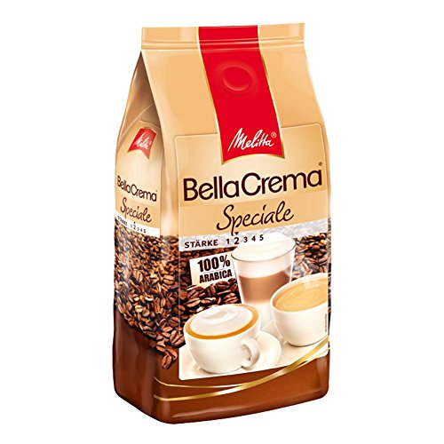 Melitta Ganze Kaffeebohnen, 100 % Arabica, mildes Aroma, leichter Charakter, milder Röstgrad, Stärke 2, BellaCrema Speciale, 1000g