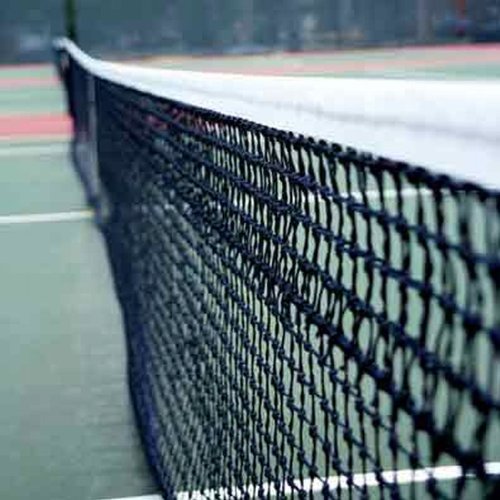 Netsportique Tennisnetz Doppel PRO 12,8 m, Polyester 3,5 mm,Wetterfest und UV-Schutz, obere 6 Reihen - Doppelmaschig