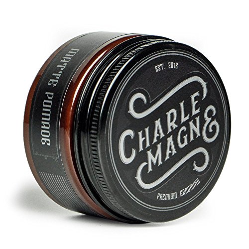 Charlemagne Premium Matte Pomade - Starker Halt - Edler Duft - Matt Look Finish für die Haare - Mattes Haar-Wachs für Männer/Herren - 100ML - Hair Cream hergestellt in UK - Barbier Qualität