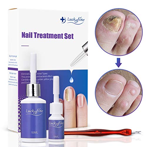 Luckyfine Nail Treatment & Nagelpflege Stift, 10ml + 5ml Nagel Behandlung Set, Nagel Reparatur Kit für Nagelwachstum, Pflege von rissigen, rauen, spröden sowie gespaltenen Fußnägel und Fingernägel