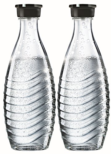 SodaStream DuoPack Glaskaraffe für Crystal und Penguin Wassersprudler (spülmaschinenfest mit fest schließendem Deckel), 2 x 0,6L