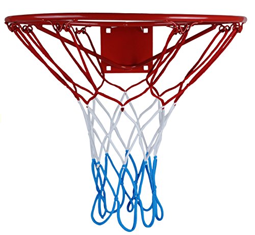 KIMET HangRing Basketballkorb Basketball Basketballring mit Ring und Netz Qualität-und Sicherheitsgeprüft Abmessungen: Ø 45 cm und 37 cm (zur Auswahl) (KIMET 37, 45 cm)