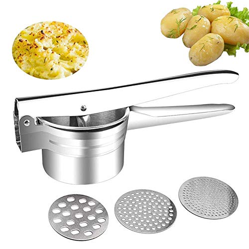 buluship Kartoffelpresse Potato Ricer Stainless Steel with Large Capacity 420ml Made of 304 Stainless Steel Rust-Proof, for Mashed Potatoes, Fruit Juices, Vegetable Puree Zitronenpresse