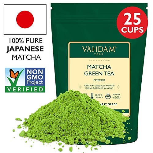 VAHDAM, Matcha Grüner Tee | 100% REINE japanische Herkunft Matcha Tee Pulver | 137x ANTI-OXIDANTEN | Energie-, Fokus- & Stoffwechsel-Booster | Grüner Tee für Gewichtsverlust | Japans SUPER FOOD | 50g