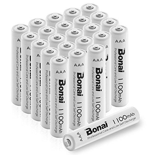 BONAI Wiederaufladbare Batterien hohe Kapazität 1100mAh AAA NI-MH Akkus(24 Stück)