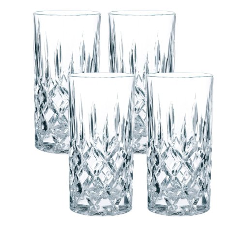 Spiegelau & Nachtmann, 4-teiliges Longdrink-Set, Kristallglas, 375 ml, Noblesse, 0089208-0
