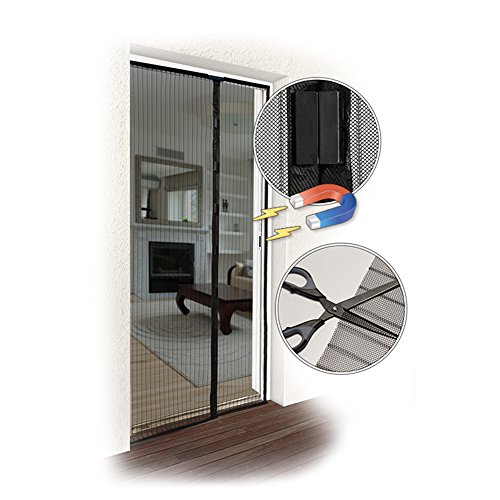 JAROLIFT Fliegengitter Magnetvorhang für Türen 110 x 220cm, schwarz, individuell kürzbar (Höhe und Breite)