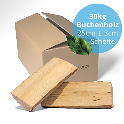 30 kg Brennholz Kaminholz Feuerholz reine Buche ofenfertig kammergetrocknet in 25cm