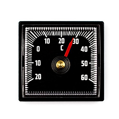 Lantelme 2303 Bimetall Analog Auto Thermometer selbstklebend mit Klebepad - Kunststoff schwarz