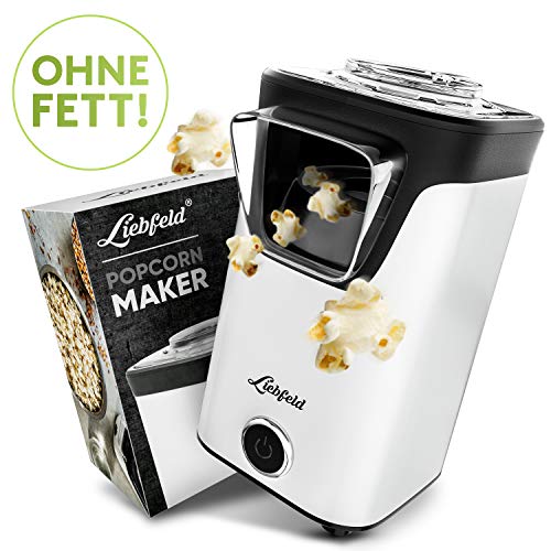 Liebfeld - Popcornmaschine für Zuhause I Popcorn Maker Machine [inkl. Pop Corn Guide] I Popcornmaker ohne Fett & Öl I Popcorn Popper