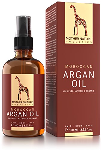 Marokkanisches Bio Arganöl - Mother Nature - FREI VON Parabenen, Silikonen, Parfümen, PEGs, Hormonen - 100 ml - organisches Argan Öl - Arganöl kaltgepresst für Haut, Gesicht, Haare und Nägel 