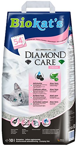 Biokat's Diamond Care Fresh Katzenstreu mit Duft | Hochwertige Klumpstreu für Katzen mit Aktivkohle und Aloe Vera