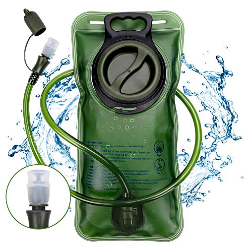 Trinkblase, Nasharia Premium BPA Frei Trinkblase 2L mit Beissventil Antibakteriell und Auslaufsicher für Jeden Trinkrucksack Geeignet - Hochwertiges Trinksystem für Sport & Freizeit