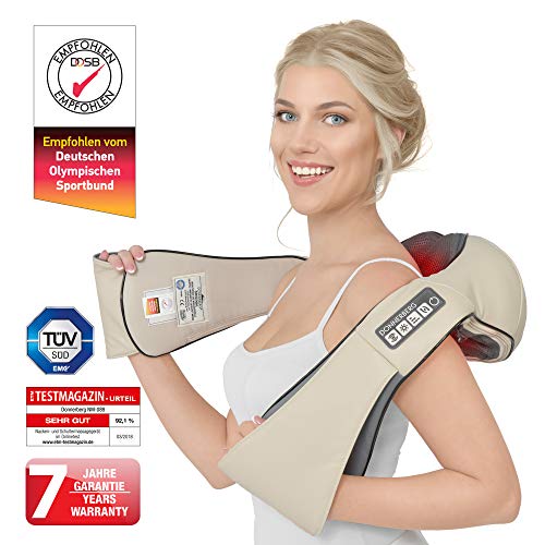 Donnerberg DAS ORIGINAL Nackenmassagegerät mit Wärme | Massagegerät für Nacken Schulter Rücken | Muskel Schmerzen | 3D-Rotation Massage | TÜV | 7 Jahre Garantie | Haus Büro Auto