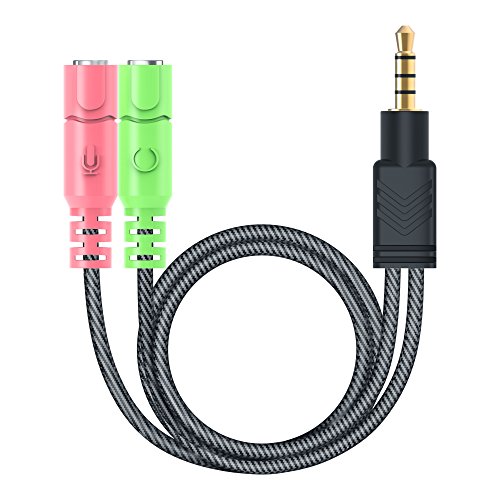 MillSO Kopfhörer Splitter Adapter - 3.5mm Audio Klinke Y Kabel (3.5mm Stereo Klinkenstecker auf 2x 3,5mm Buchse) für Gaming Headset, PS4, Xbox One, Smartphones und Laptop - 20CM Schwarz