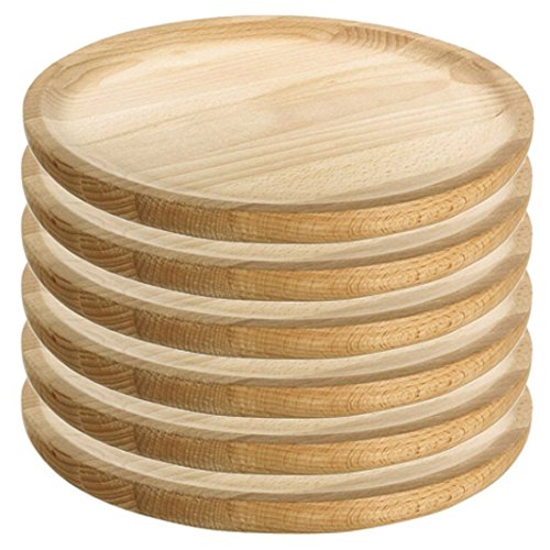 Ruibal - Holzteller Rund - Holzplatte - Kiefer - Set 6 - Ø 30 cm
