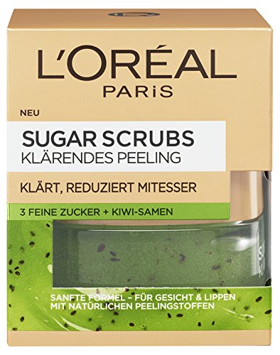 L'Oréal Paris Sugar Scrubs Gesichtsmaske mit Kiwi-Samen, Klärendes Peeling, 1er Pack (1 x 50 ml)