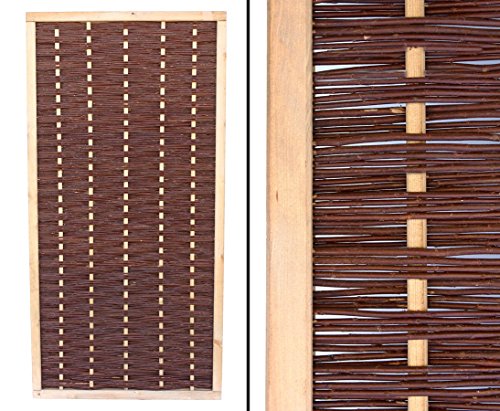 bambus-discount.com Sichtschutzwand Weide Mia 180x90cm hochwertig, gekochte Weide, Holz gebeizt