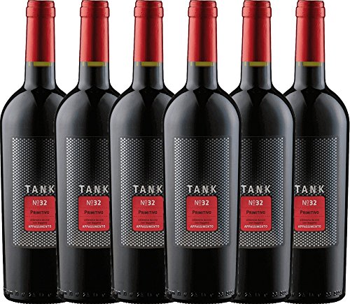6er Paket - TANK No 32 Primitivo Appassimento 2017 - Cantine Minini | italienischer Rotwein | halbtrockener Wein aus Apulien | 6 x 0,75 Liter