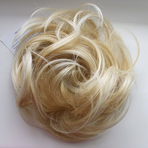 PRETTYSHOP Haarteil Haargummi Hochsteckfrisuren unordentlicher Dutt leicht gewell. Farbe: blond mix G28B