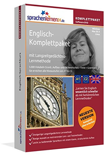 Englisch-Komplettpaket: Lernstufen A1 bis C2. Fließend Englisch lernen mit der Langzeitgedächtnis-Lernmethode. Sprachkurs-Software auf DVD für Windows/Linux/Mac OS X