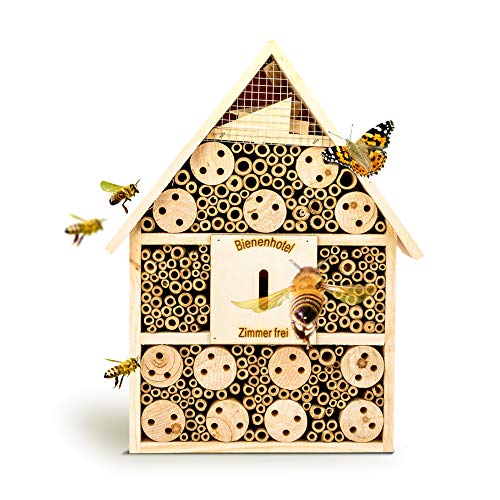 bambuswald Insektenhotel 28,5 x 9 x 39 cm | Bienenhotel/Unterschlupf für Insekten - Insektenhaus Naturmaterialien. Gelebter Natur- & Artenschutz für Zuhause -Nistkasten Haus Nützlingshotel Schutz