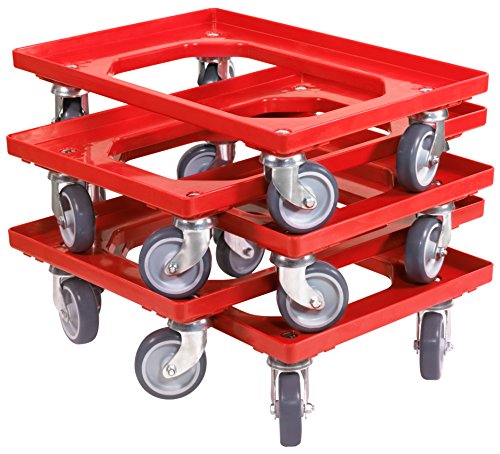 5 Stück Transportroller für Kisten 60 x 40 cm mit 4 Lenkrollen