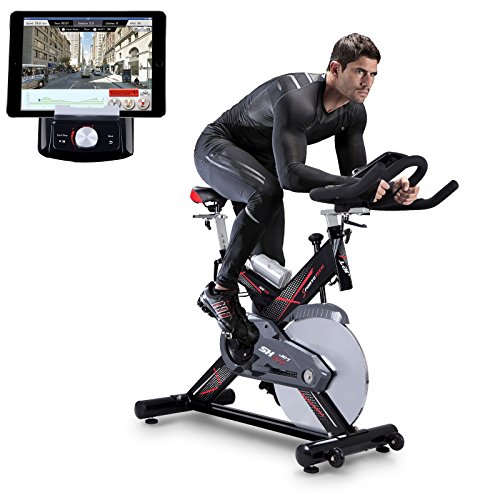 Sportstech Profi Indoor Cycle SX400 mit Smartphone App Steuerung + Google Street View, 22KG Schwungrad, Armauflage, Pulsgurt kompatibel - Speedbike in Studioqualität mit flüsterleisem Riemenantrieb - Fahrrad Ergometer bis 150 KG