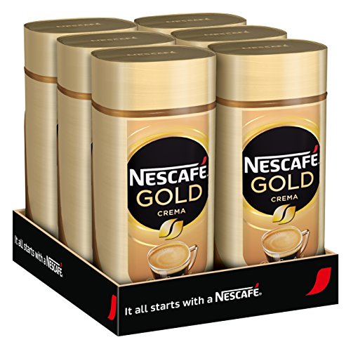 NESCAFÉ Gold Crema, löslicher Bohnenkaffee aus erlesenen Arabica-Kaffeebohnen, Instant-Pulver, koffeinhaltig & aromatisch, 6er Pack (6 x 200 g)
