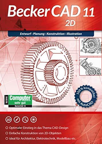 BeckerCAD 11 2D Architektur, Maschinenbau, Elektrotechnik, Modellbau CAD Programm, Software für Windows 10 / 8.1 / 8 / 7 / XP