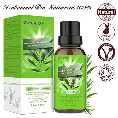 Teebaumöl Bio Naturrein 100% - Teebaum öl Tea Tree Oil für Shampoo Gesicht - Akne Öl, Acne Serum, Anti-Akne-Behandlung Gegen Unreine Haut, Anti Pickel, Akne -30ml