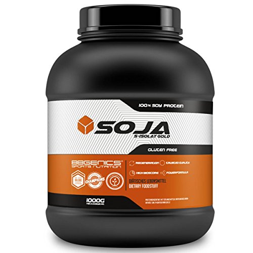 Soja Isolate GOLD - (100% vegan natural Soy Protein, lactosefrei, natuerliches Eiweiss Isolat), by BBGenics Sports Nutrition, 1000g Vanille