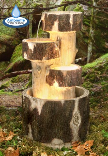 Holzklötze Kaskadenbrunnen mit Beleuchtung 74,5cm
