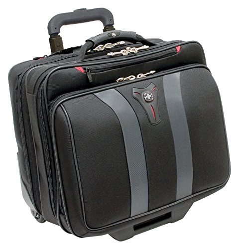 Wenger 600659 GRANADA 17-Zoll-Rad-Laptop-Tasche, gepolsterte Laptopfach mit Übernachtung Fach in schwarz / grau {24 Liter}
