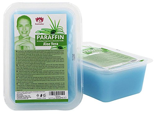 Kosmetex Paraffin-wachs, Paraffinbad Wachs mit niedrigeren Schmelzpunkt mit Aloe Vera Extrakt, 2x 500ml Aloe Vera