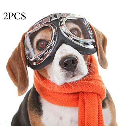 XDYFF UV Sonnenbrillen Goggles Hundebrillen Sonnenschutz für UV-Sonnenbrillen Wasserdichter Schutz für kleine und mittlere Hunde 2pcs