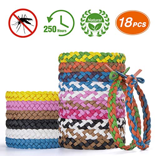 Homtiky Mückenschutz Armband, 18 Stück Mückenarmband aus 100% natürlichem Pflanzenextrakt, Anti Mücken Armband, Insektenschutz für Kinder und Erwachsene
